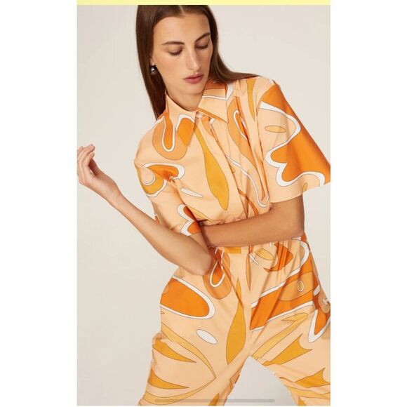 Sara Battaglia Abstract Collared Jumpsuit Rent the Runway Preloved S - Picture 5 of 6